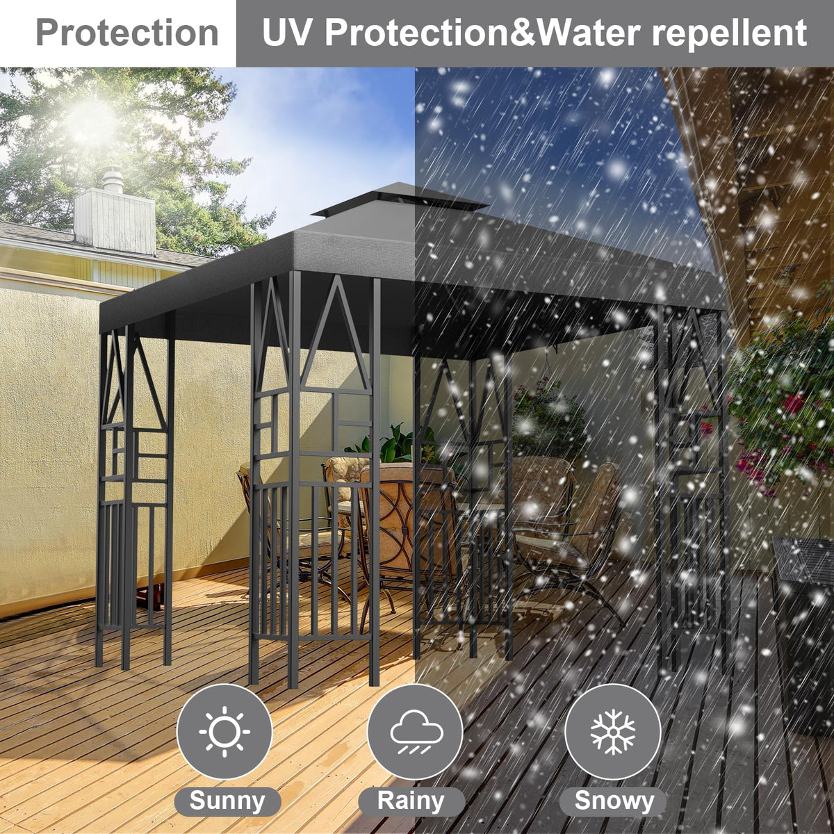 Ganggend 10x10 canopy top fits standard gazebos for quick replacement.