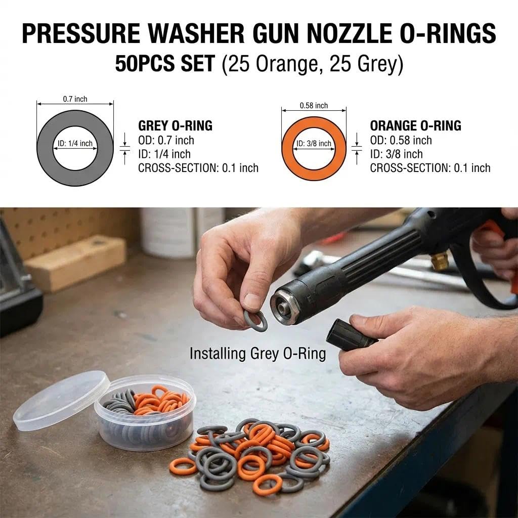 Ganivsor QD O-Rings grey 3/8 inch seal supports secure, leak-free connections.