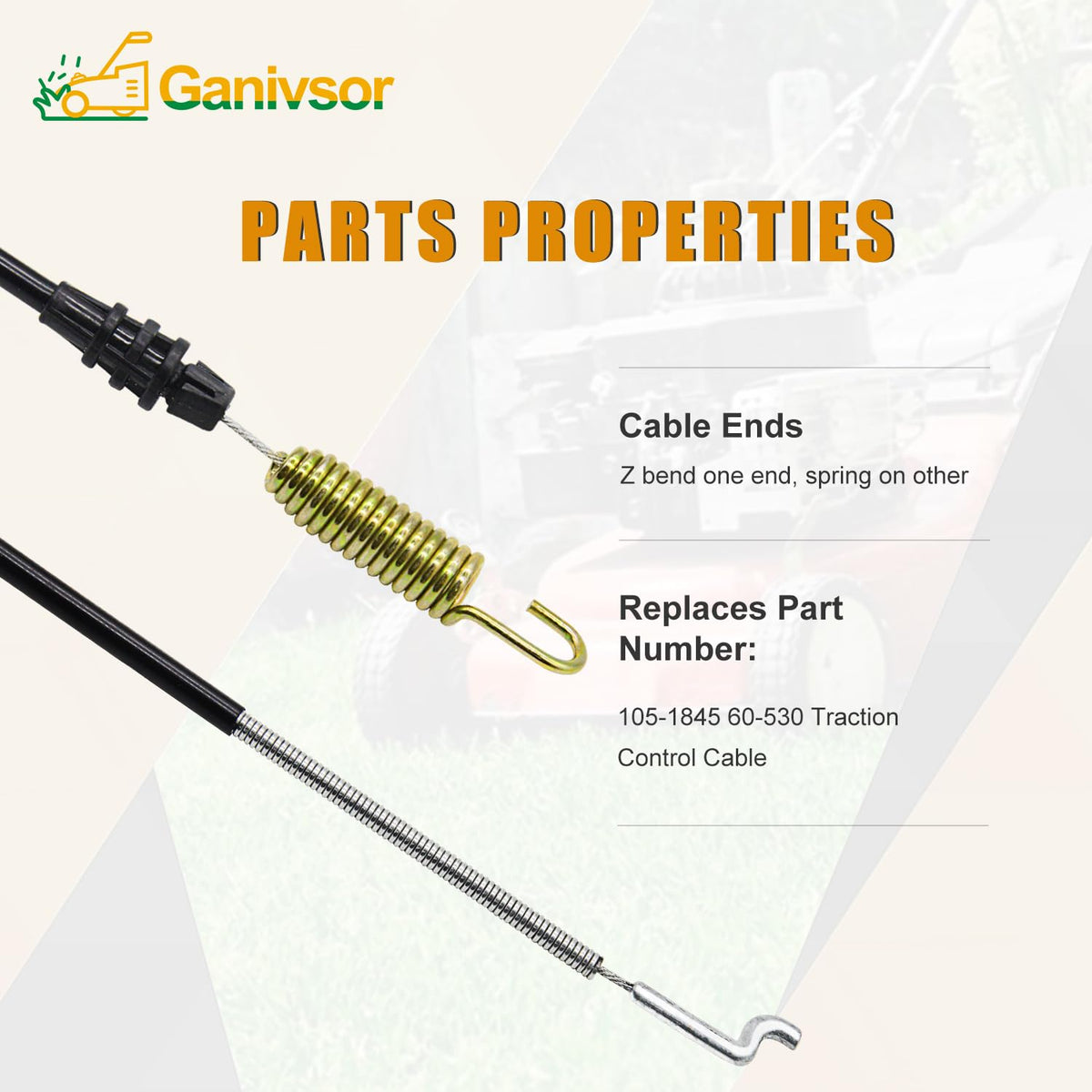 Ganivsor spring-end cable for reliable return tension