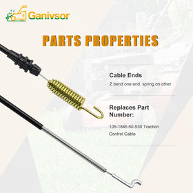Ganivsor spring-end cable for reliable return tension