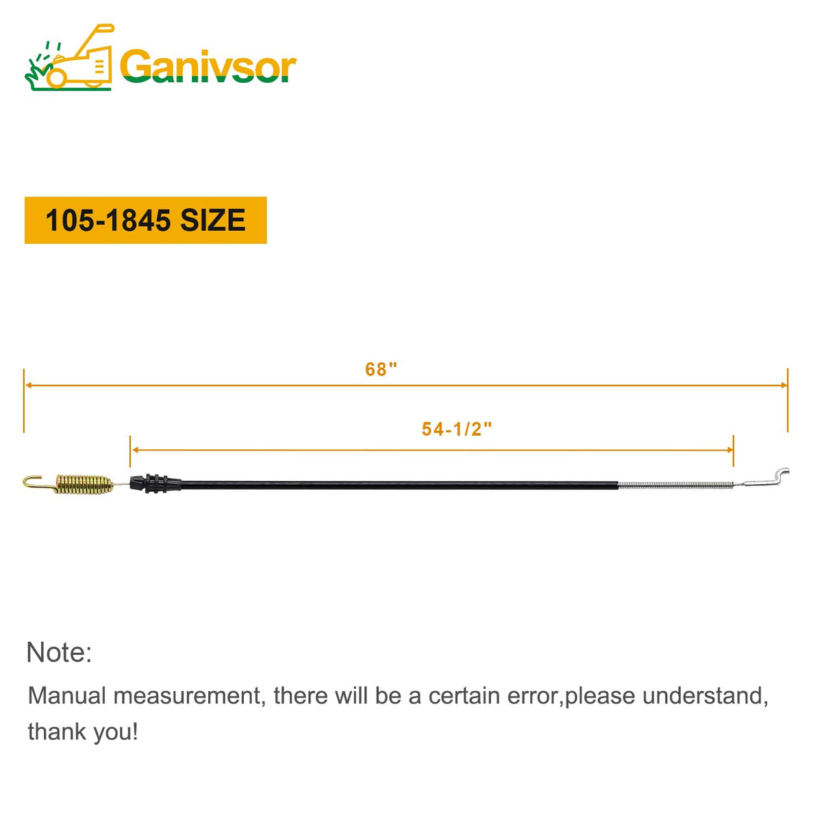 Ganivsor 68-inch cable length for front-drive Toro Recycler