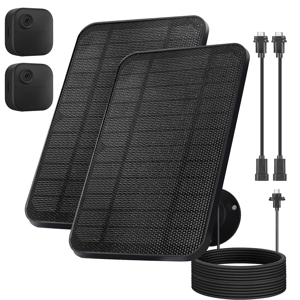 Ganjiuxingl 4W solar panel powers Blink Outdoor cameras with steady energy from sunlight.