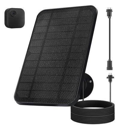 Ganjiuxingl solar panel mounted outdoors powering the Blink Outdoor camera