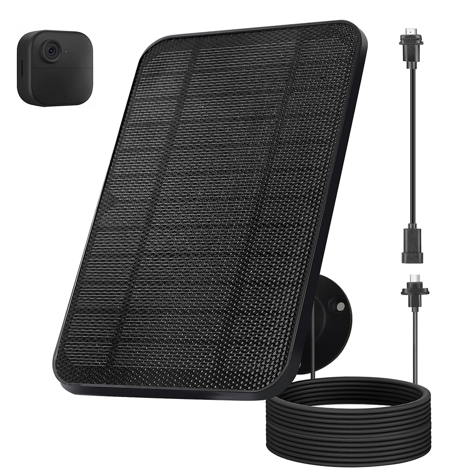 Ganjiuxingl solar panel mounted outdoors powering the Blink Outdoor camera