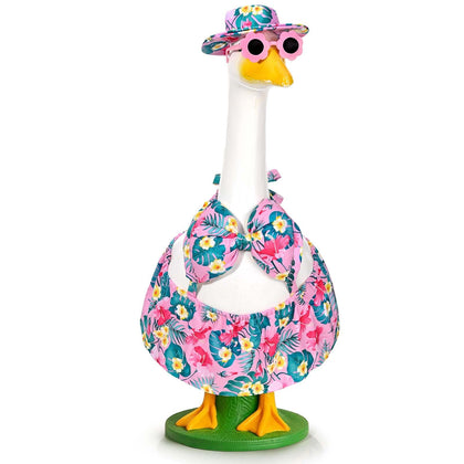 GANSHAYA bikini goose outfit in pink for porch geese, ideal summer lawn decor