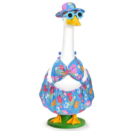 GANSHAYA bikini porch goose outfit for 23-inch lawn geese in Hawaii style