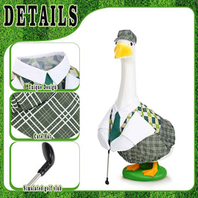GANSHAYA outfit with shirt and tie showcases smart garden decor for 23-inch geese.