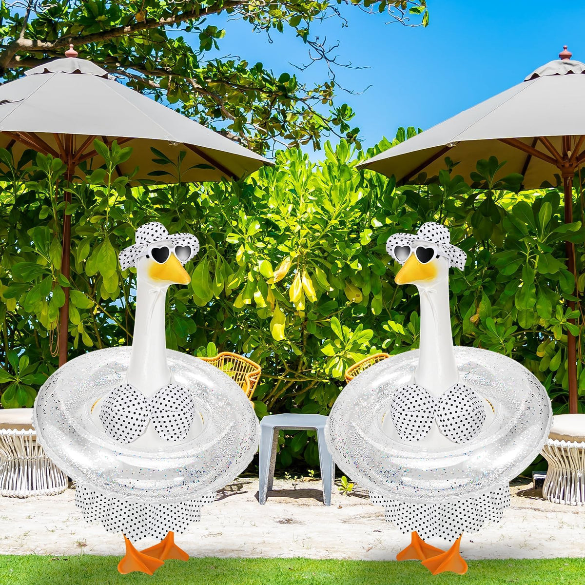 GANSHAYA luau-themed outfit sparks garden party conversations