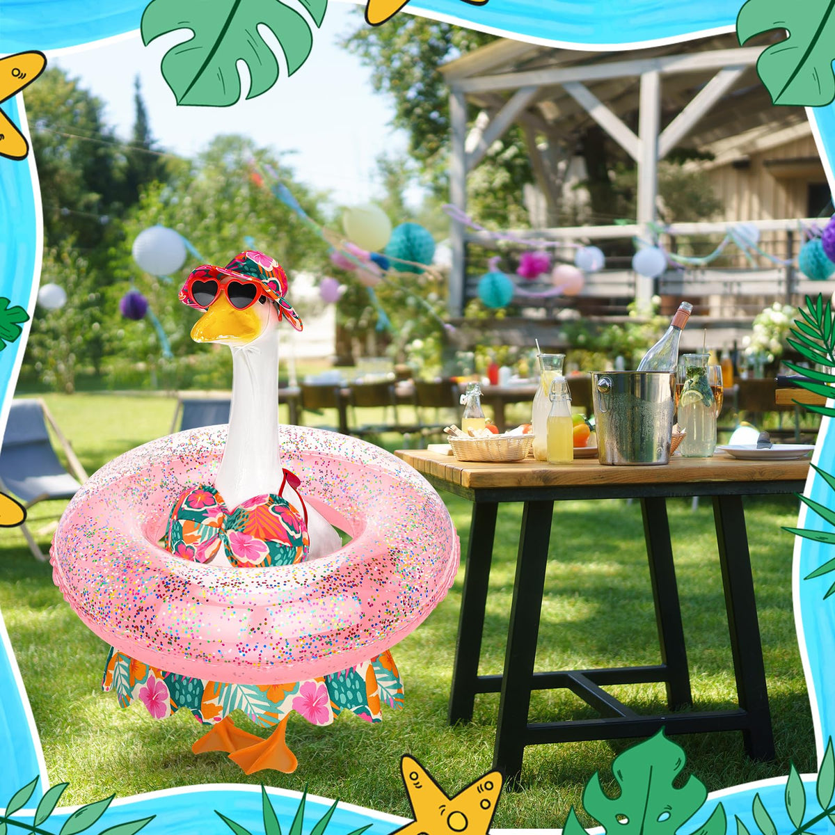GANSHAYA swim ring pairs with goose for festive scenes.