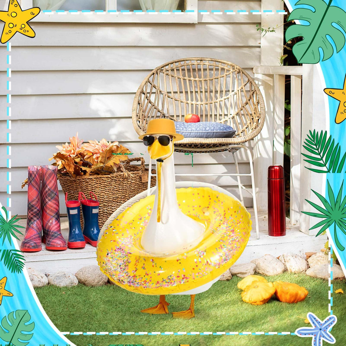 GANSHAYA versatile decor for lawn, desk, or cement goose statues