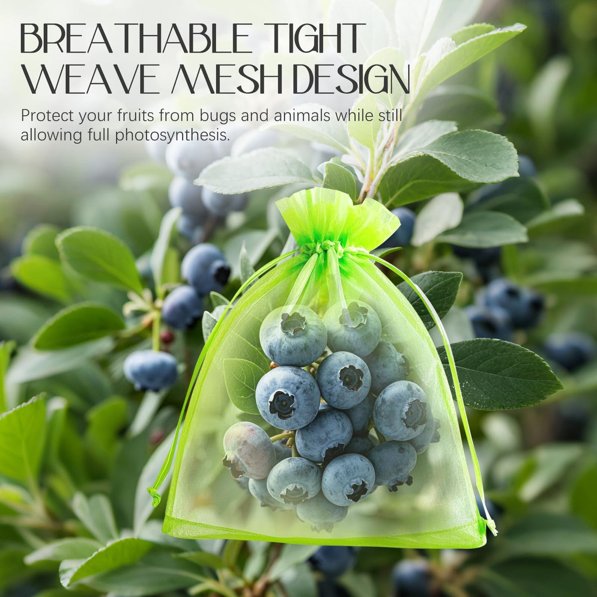 GAOHUI 4x6 inch green mesh bag ideal for berries and small fruits