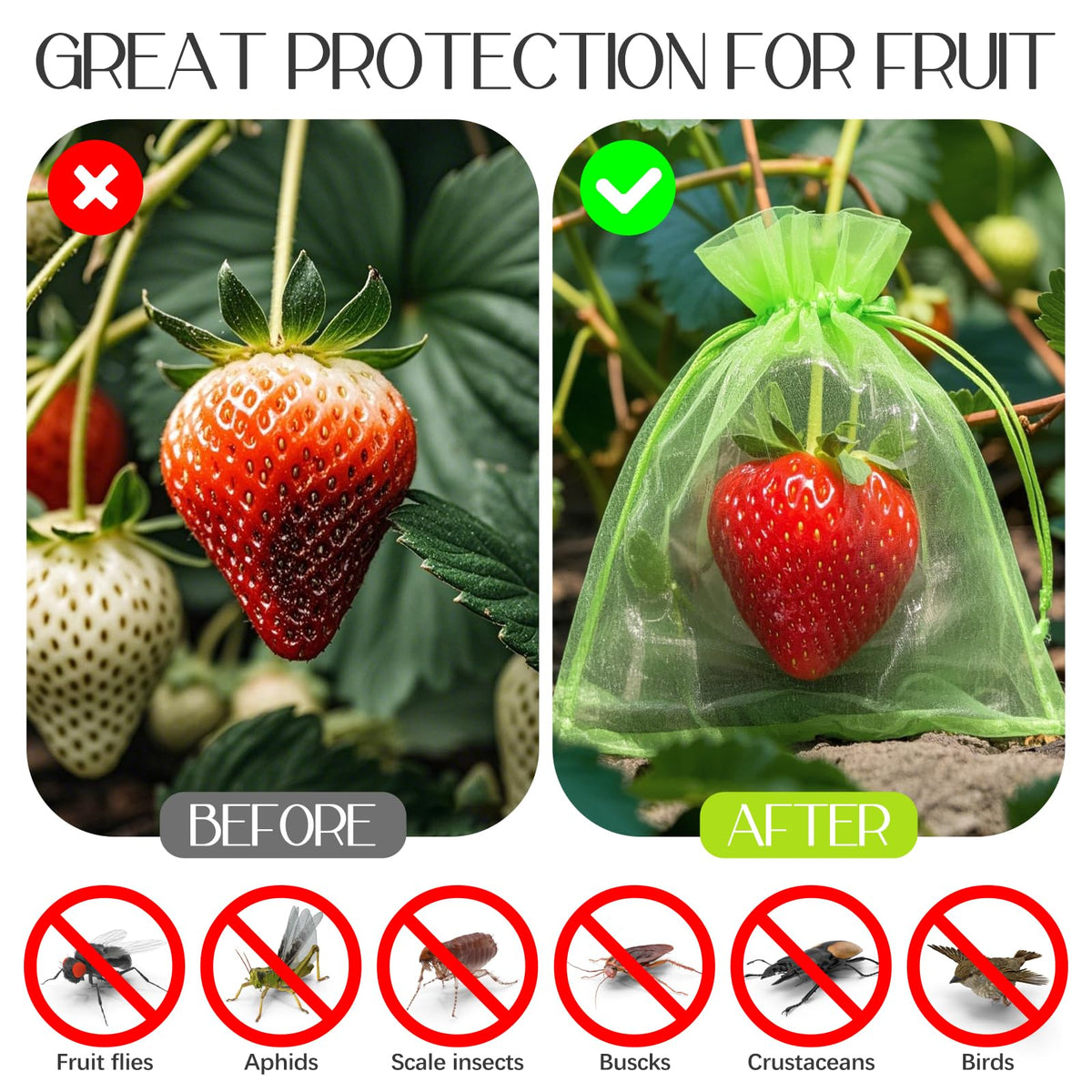 GAOHUI breathable fruit net bag in use for ripe produce