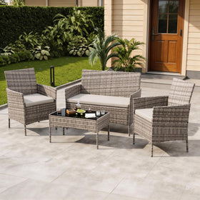 GAOMON 4-piece patio set armchairs for cozy outdoor conversations.