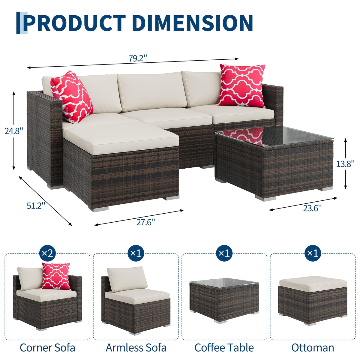 GAOMON armless sofa with flexible seating for social events.