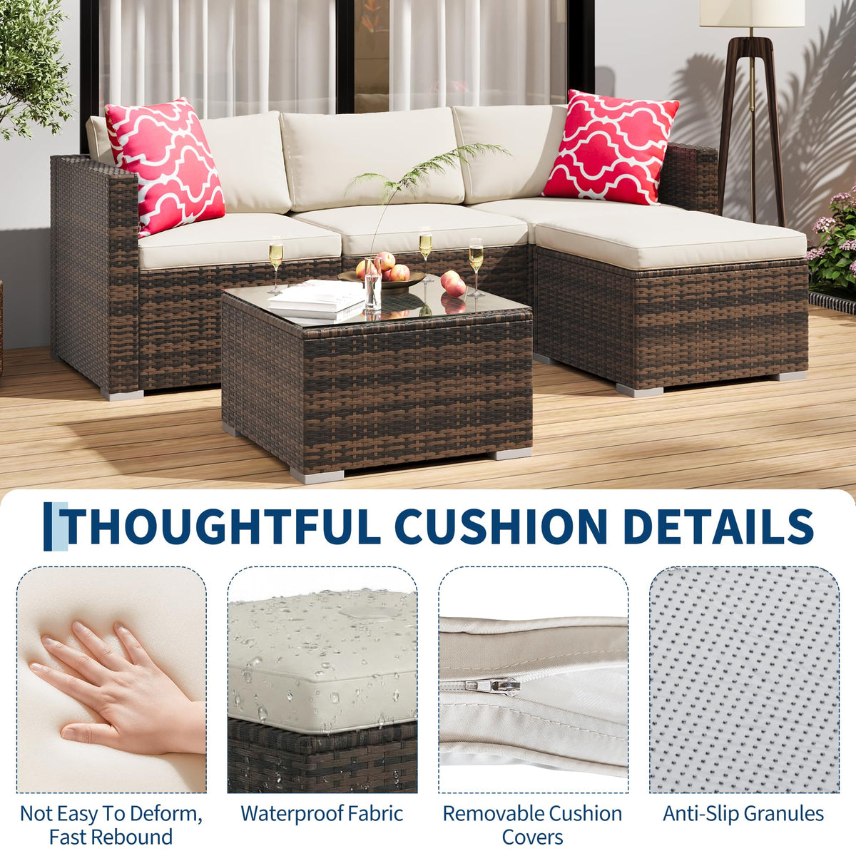 GAOMON right corner sofa completes a versatile sectional layout.