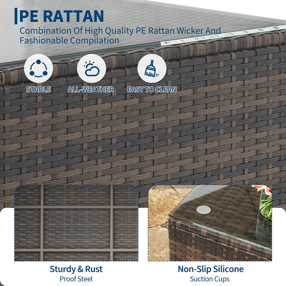GAOMON all-weather rattan texture resists sun and rain.