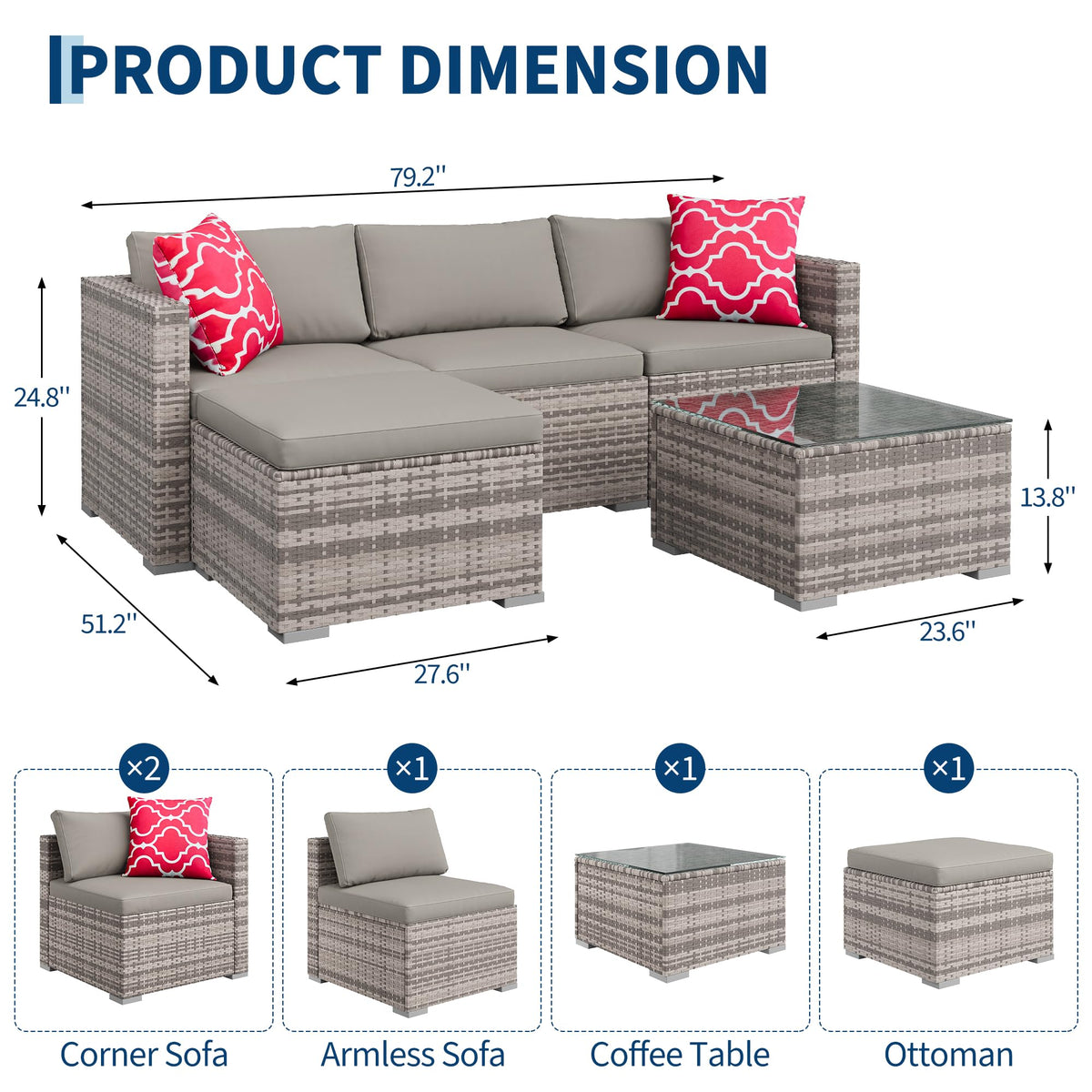 GAOMON corner sofa left enhances modular outdoor seating