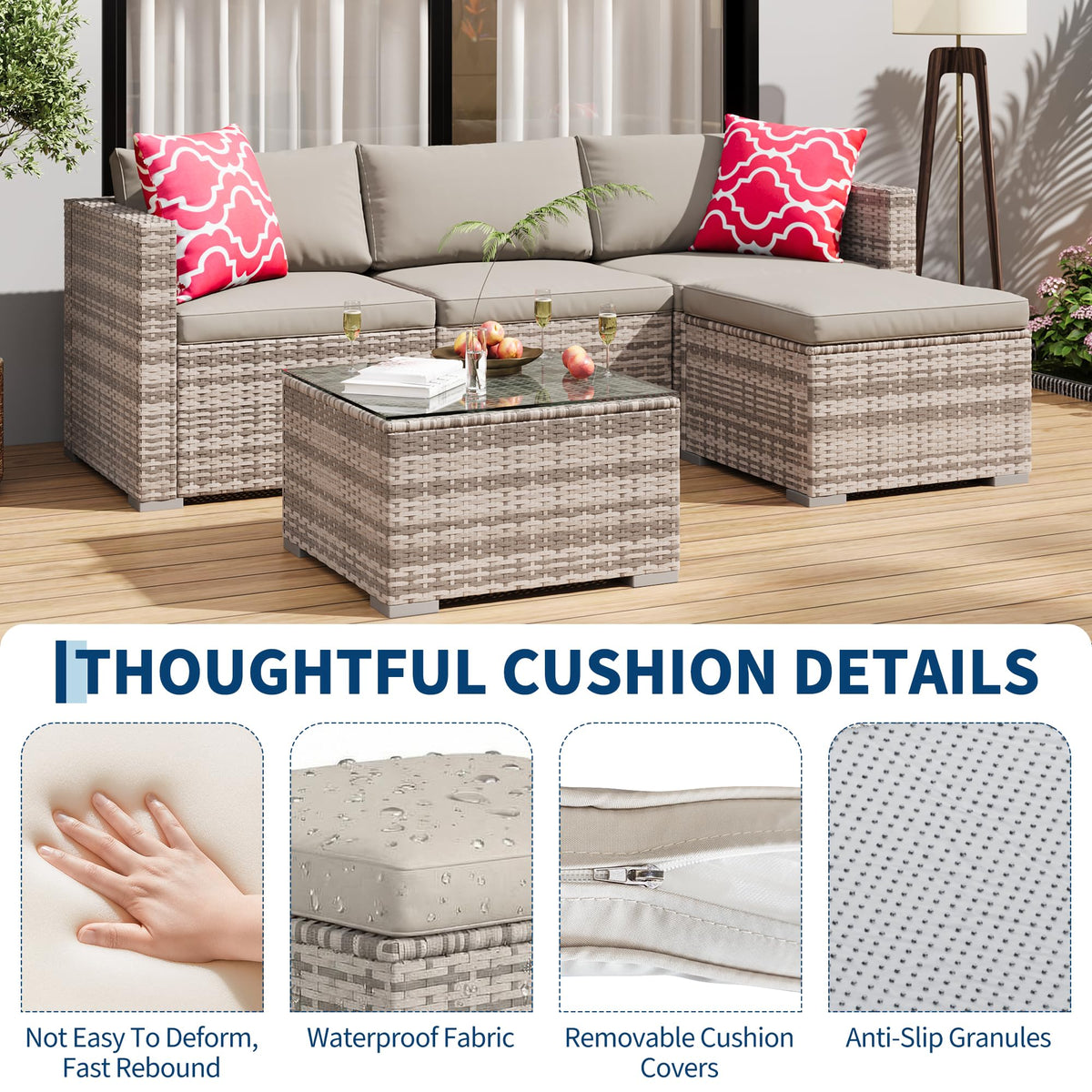 GAOMON ottoman offers extra seating or footrest in any space