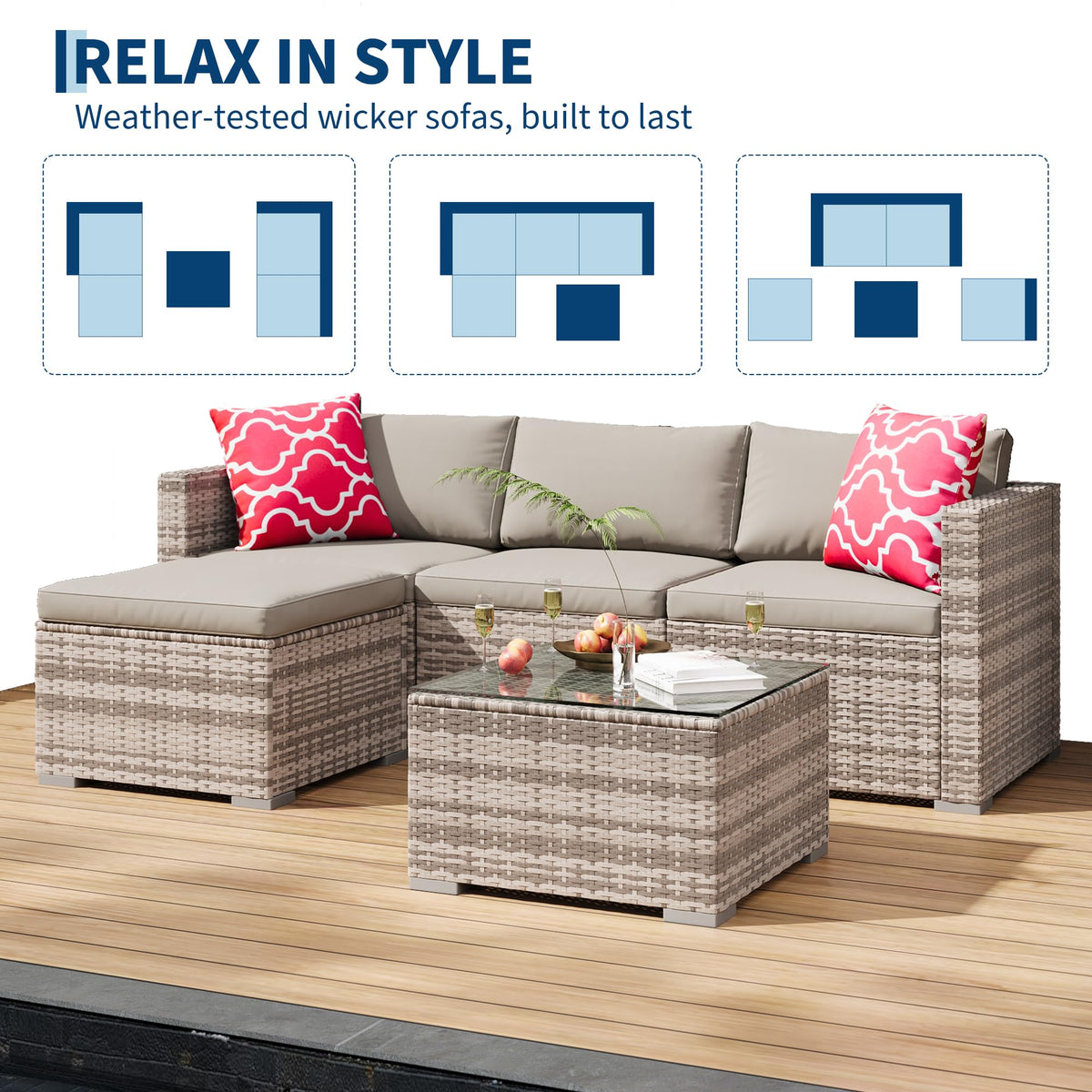 GAOMON thick cushions provide plush seating and comfort