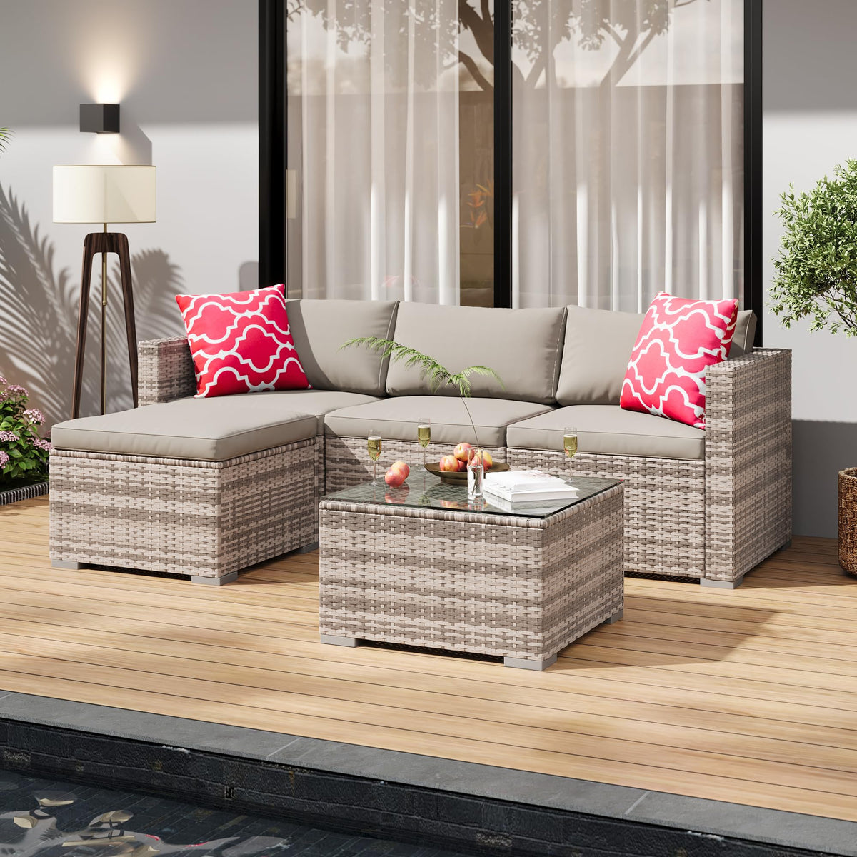 GAOMON removable cushion covers simplify outdoor cleaning