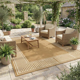 GAOMON outdoor rug medallion-design on 8x10 for two patio looks