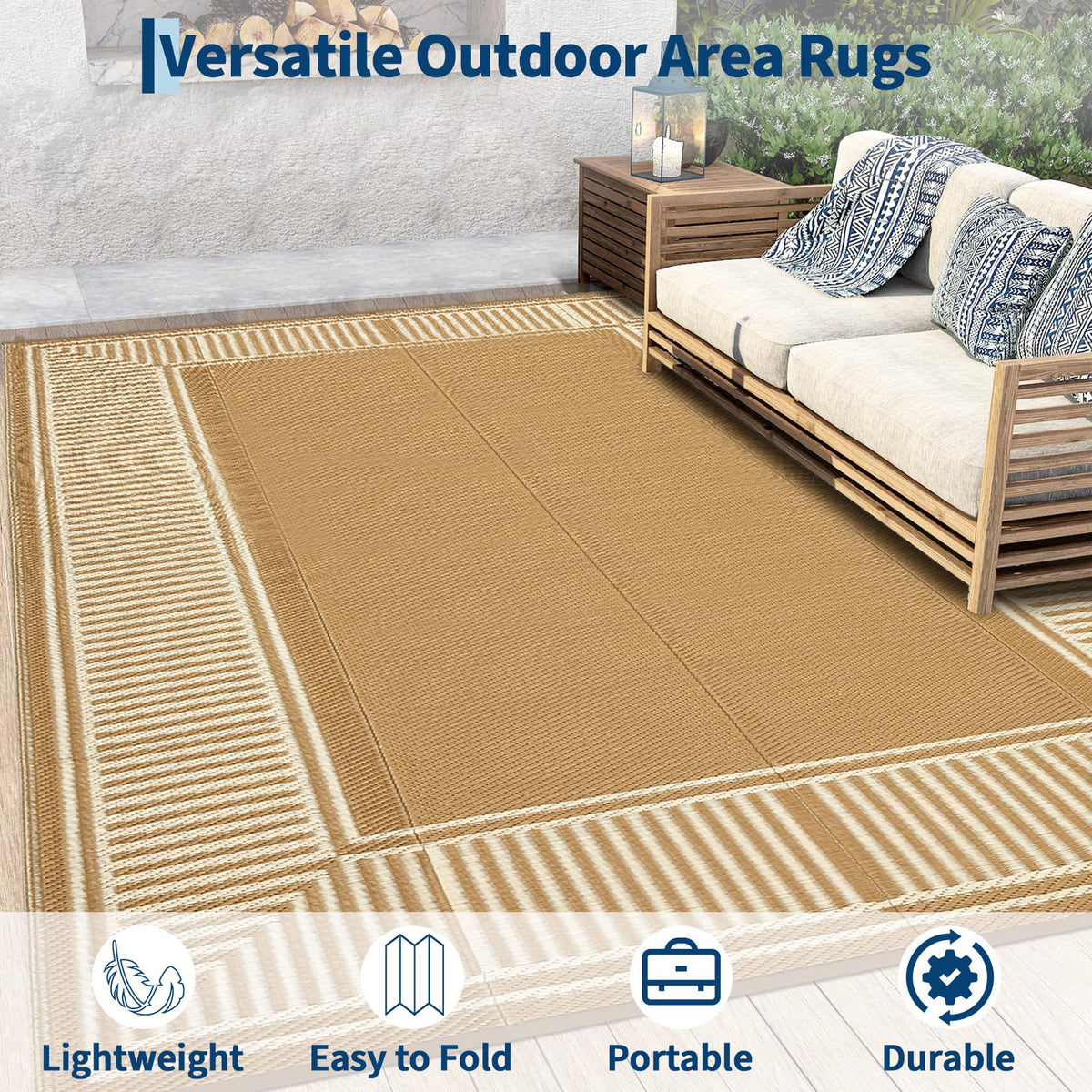 GAOMON outdoor rug reversible-medallion design offers quick refresh