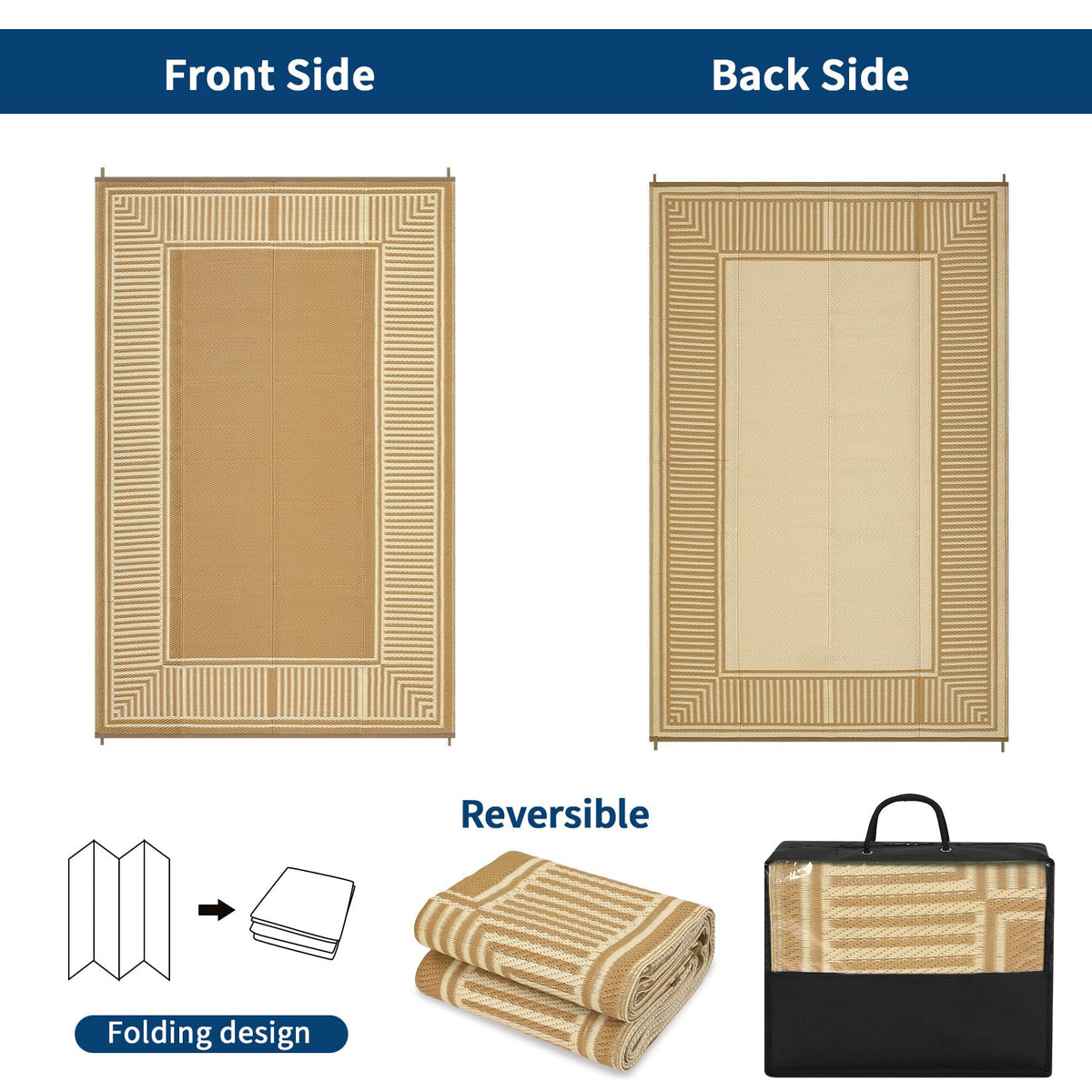 GAOMON outdoor rug waterproof feature for easy beach cleanup