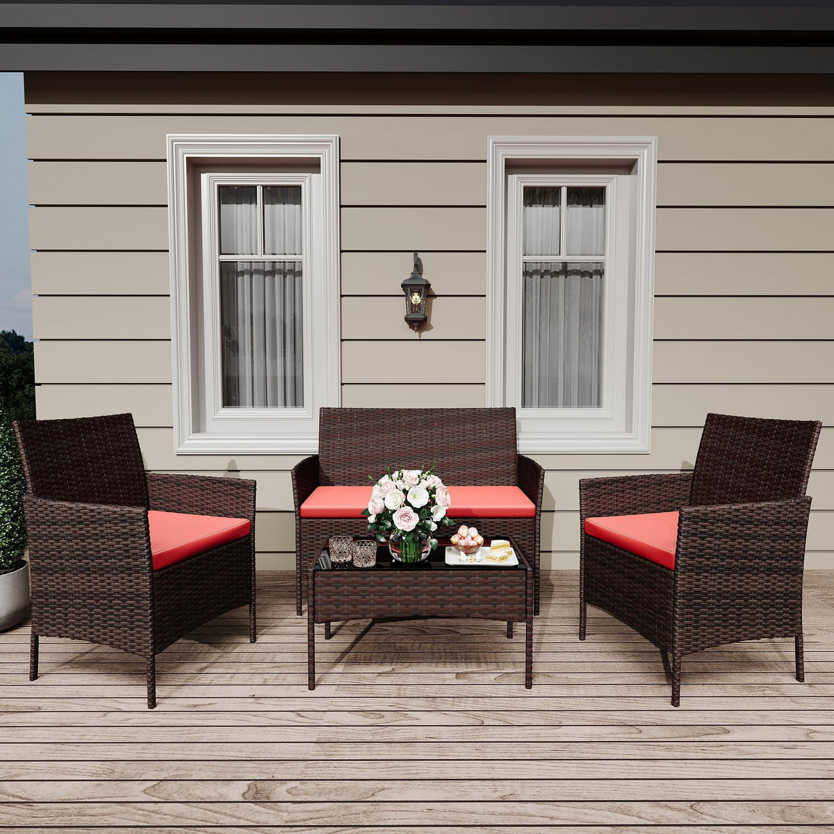 GAOMON patio set 4pcs loveseat for cozy outdoor seating and conversations