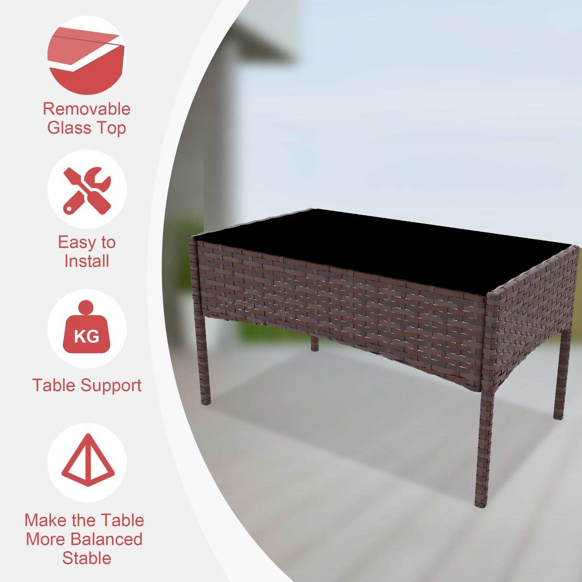 GAOMON patio set 4pcs rattan weave showcases durable, weather-resistant design