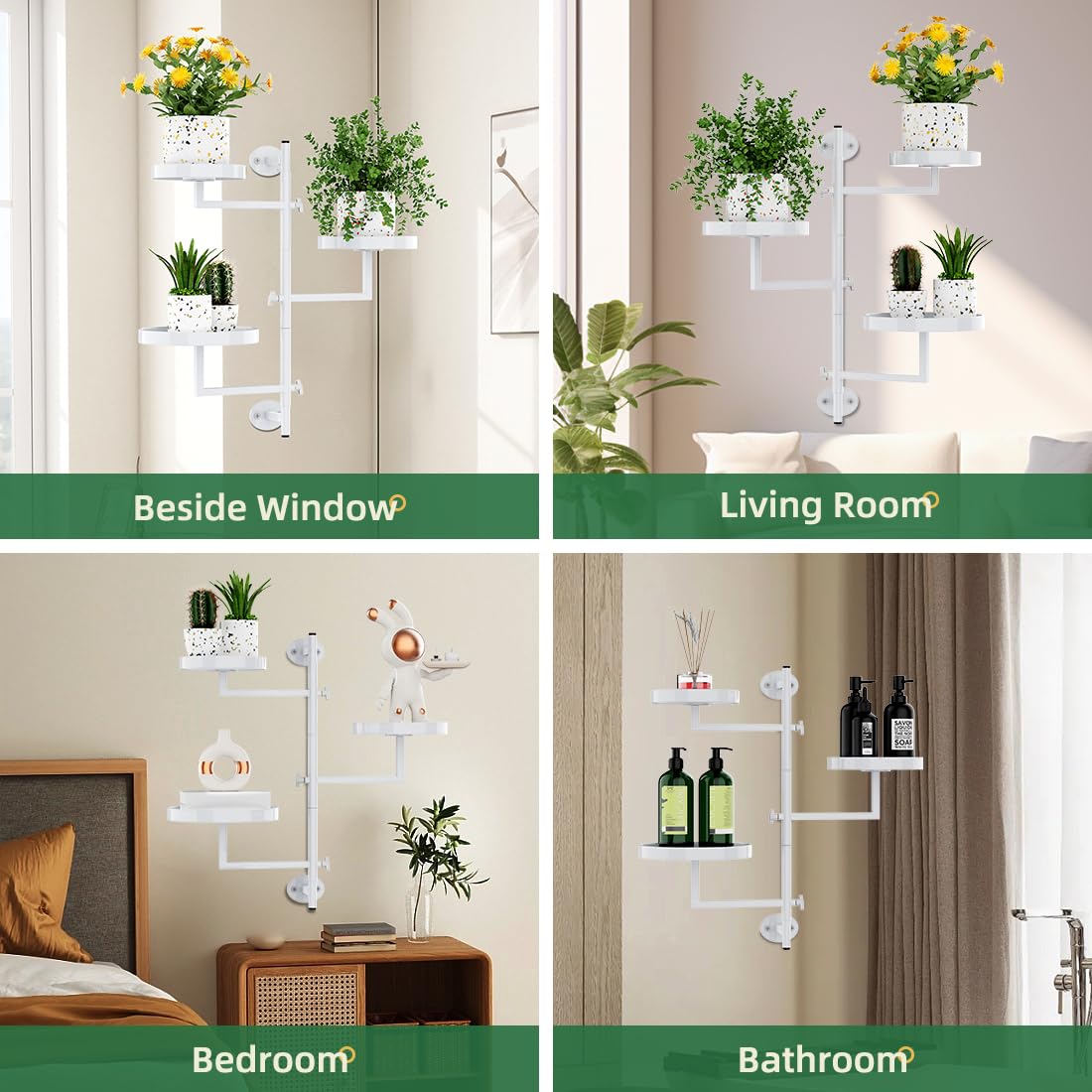 Gaoymsym indoor-outdoor plant shelf fits beside windows for light