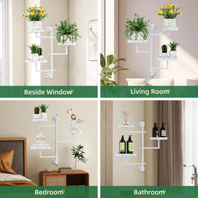 Gaoymsym indoor-outdoor plant shelf fits beside windows for light