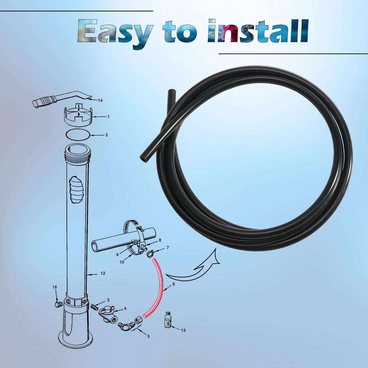 GAQUECY R172023 tubing for pool and spa feeder connections