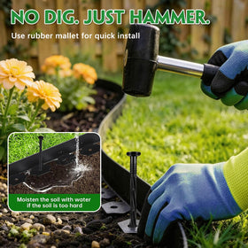 Garaook 8-inch landscape spike set ideal for weed barrier and fabric support.