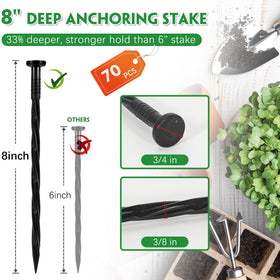 Garaook heavy-duty-nylon-stake resists rust for durable outdoor use.