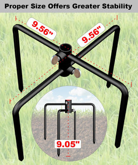 Garbuildman 2-prong and 4-prong base options adapt to soil and pole needs