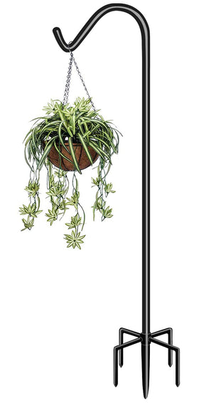 Garbuildman 60-Inch Shepherd Hook tall display for planters or feeders.