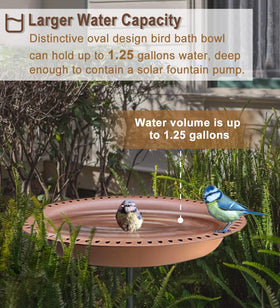 Easy-clean PP surface of Garbuildman bird bath keeps maintenance simple
