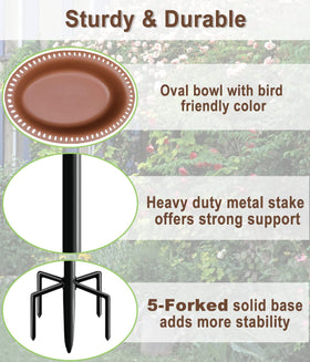 Water and seed dish option on Garbuildman bird bath for feeding and drinking