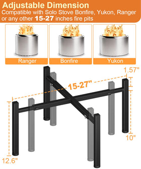 Garbuildman firepit stand compatibility with Yukon and Ranger for stable, elevated flame access.