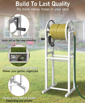Garbuildman brass connector at center drum enables durable hose attachment.
