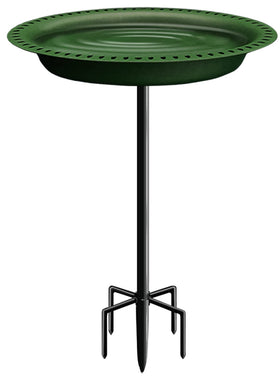 Garbuildman upgraded 5-prong base bird bath with sturdy stake for garden stability.