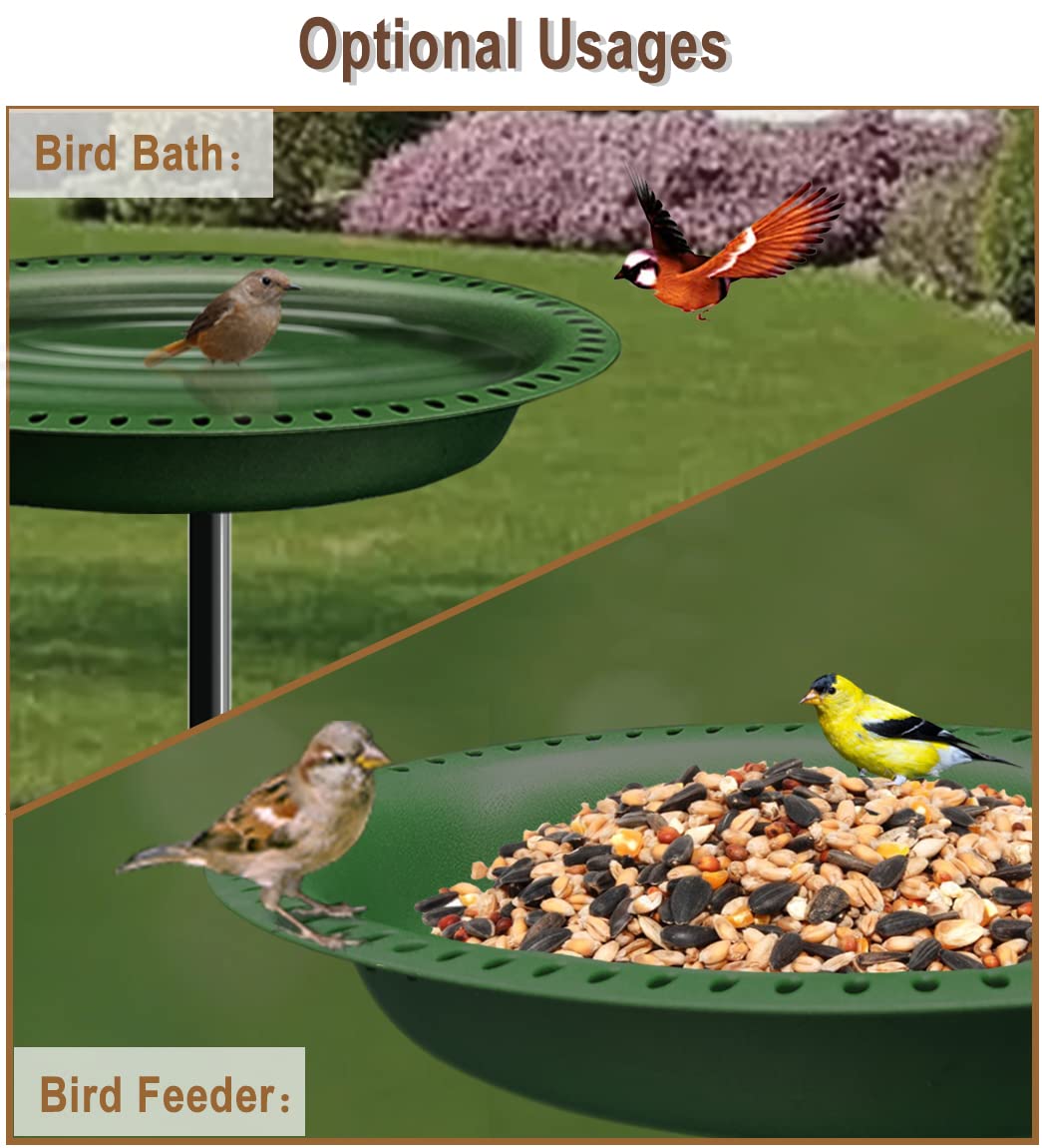 Heavy-duty metal stake supports the bath securely in the soil.