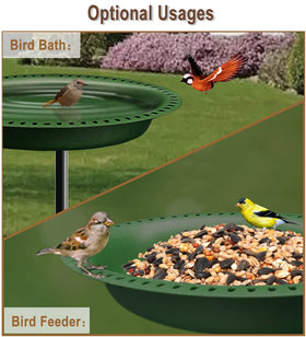 Heavy-duty metal stake supports the bath securely in the soil.