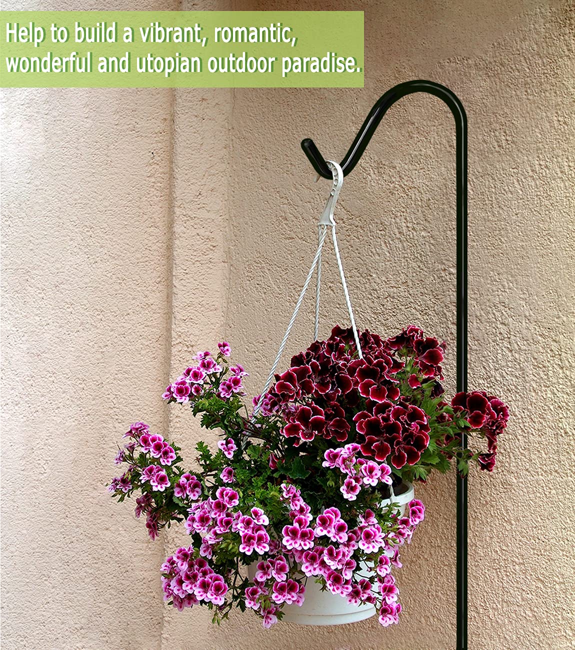 Garbuildman versatile garden hanger stand for pots and feeders.