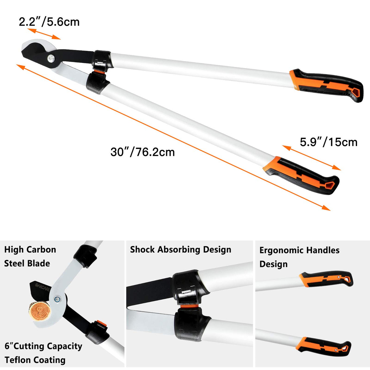 GARCARE 4-in-1 set folding hand saw with compact blade for portable pruning.
