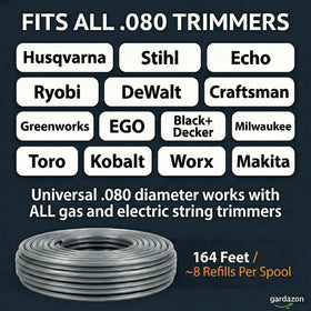 Gardazon universal fit ensures compatibility with major trimmer brands