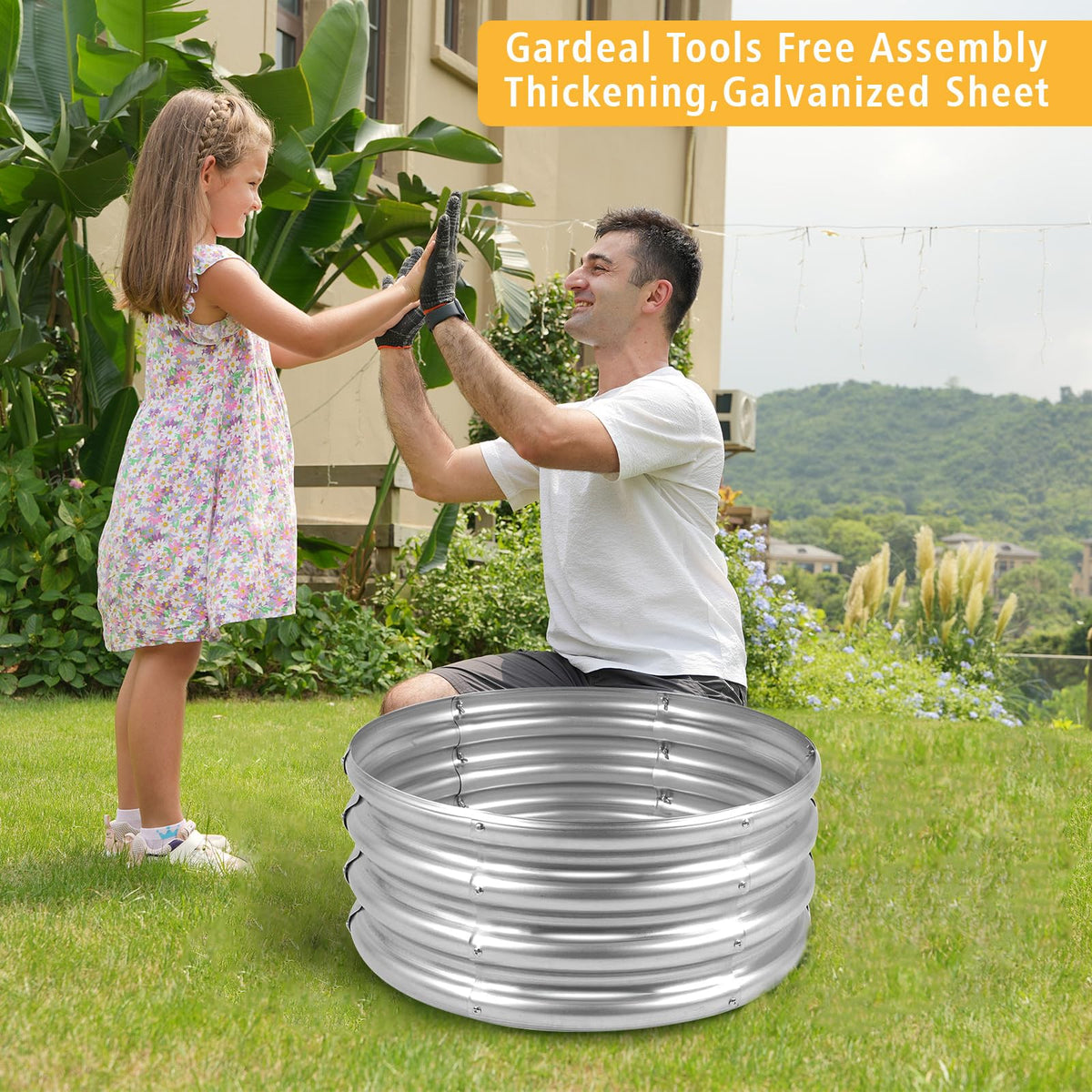 Gardeal 3x3x1ft bed offers ample soil capacity for versatile plantings.