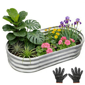 Gardeal Garden Bed assembly view showing tool-free setup for quick assembly