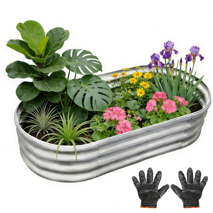 Gardeal Garden Bed assembly view showing tool-free setup for quick assembly