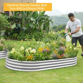 Gardeal Garden Bed outdoors in a yard ready for vegetables and flowers